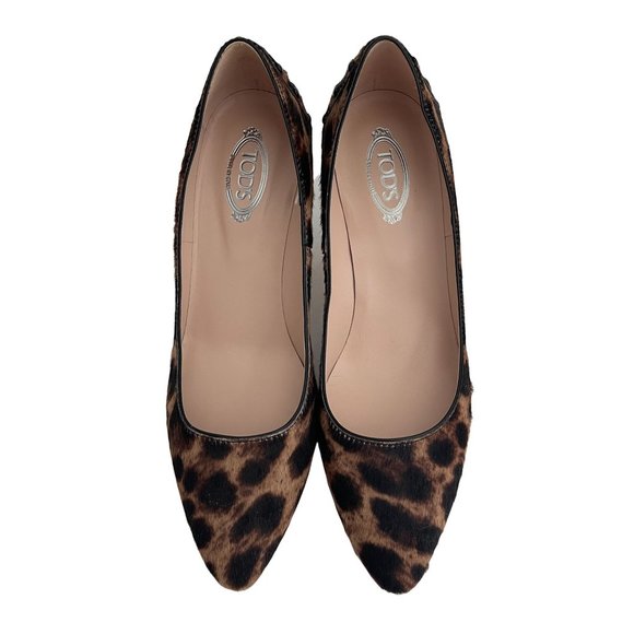Tod's Calf Hair Leopard Print Pump Heel, Size 35.5 (US 5.5) NWOB - Picture 3 of 6